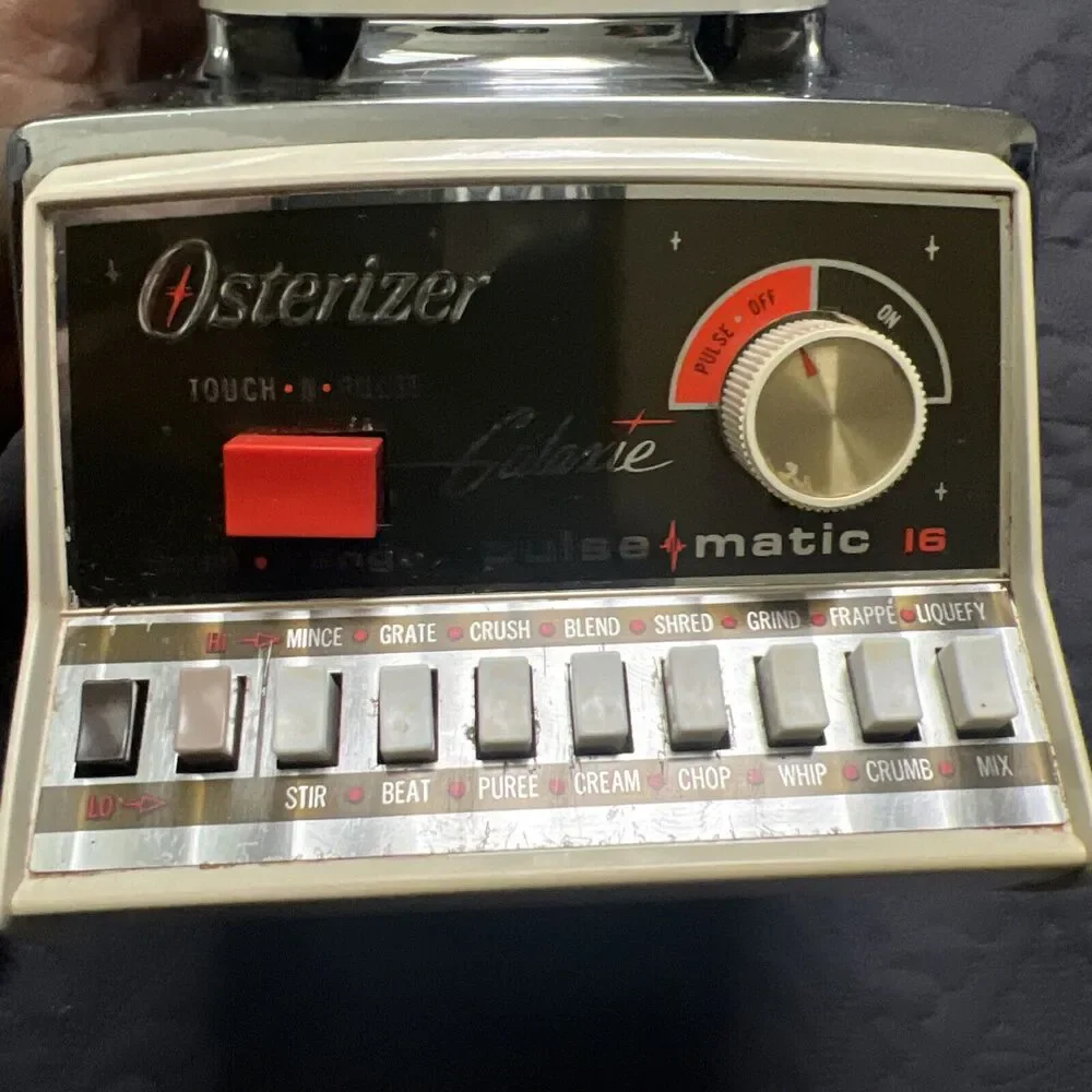 Osterizer Galaxie Pulse-Matic Dual Range 16 Food Processor Chrome RARE VTG WORKS